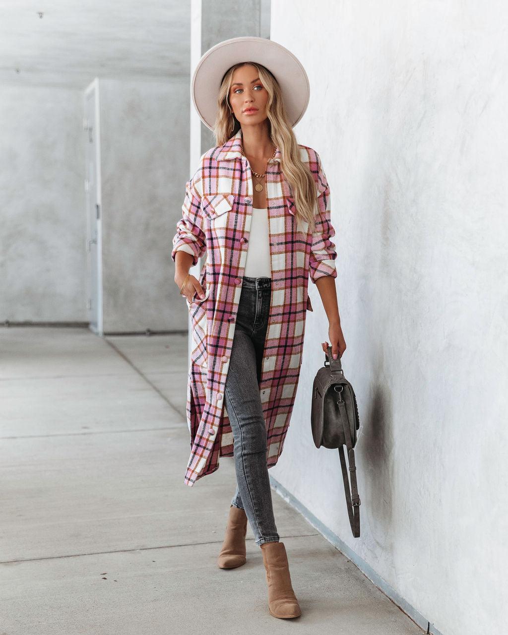 Catarina Plaid Pocketed Jacket