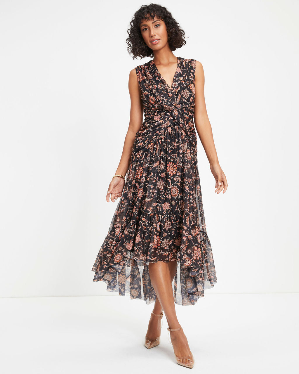 Creating My Own Destiny Floral Twisted Front Midi Dress
