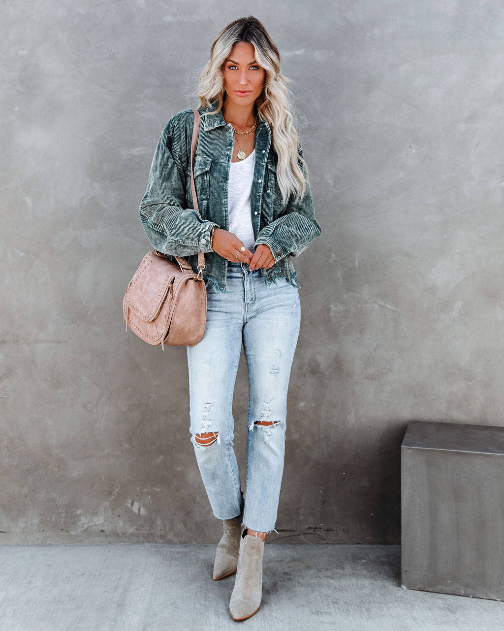 Paddington Distressed Cotton Corduroy Jacket - Hunter Green