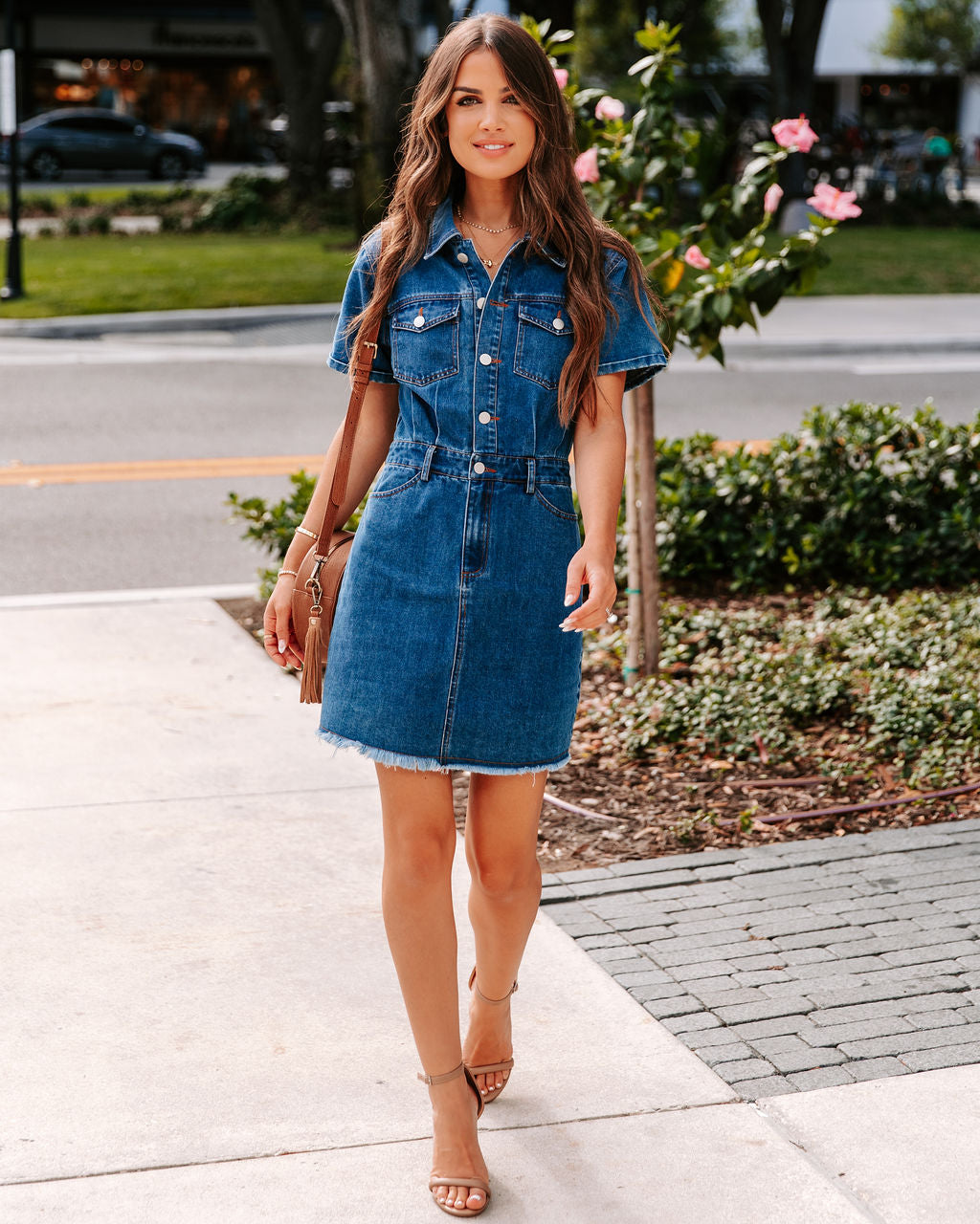 From The Block Denim Pocketed Mini Dress - FINAL SALE