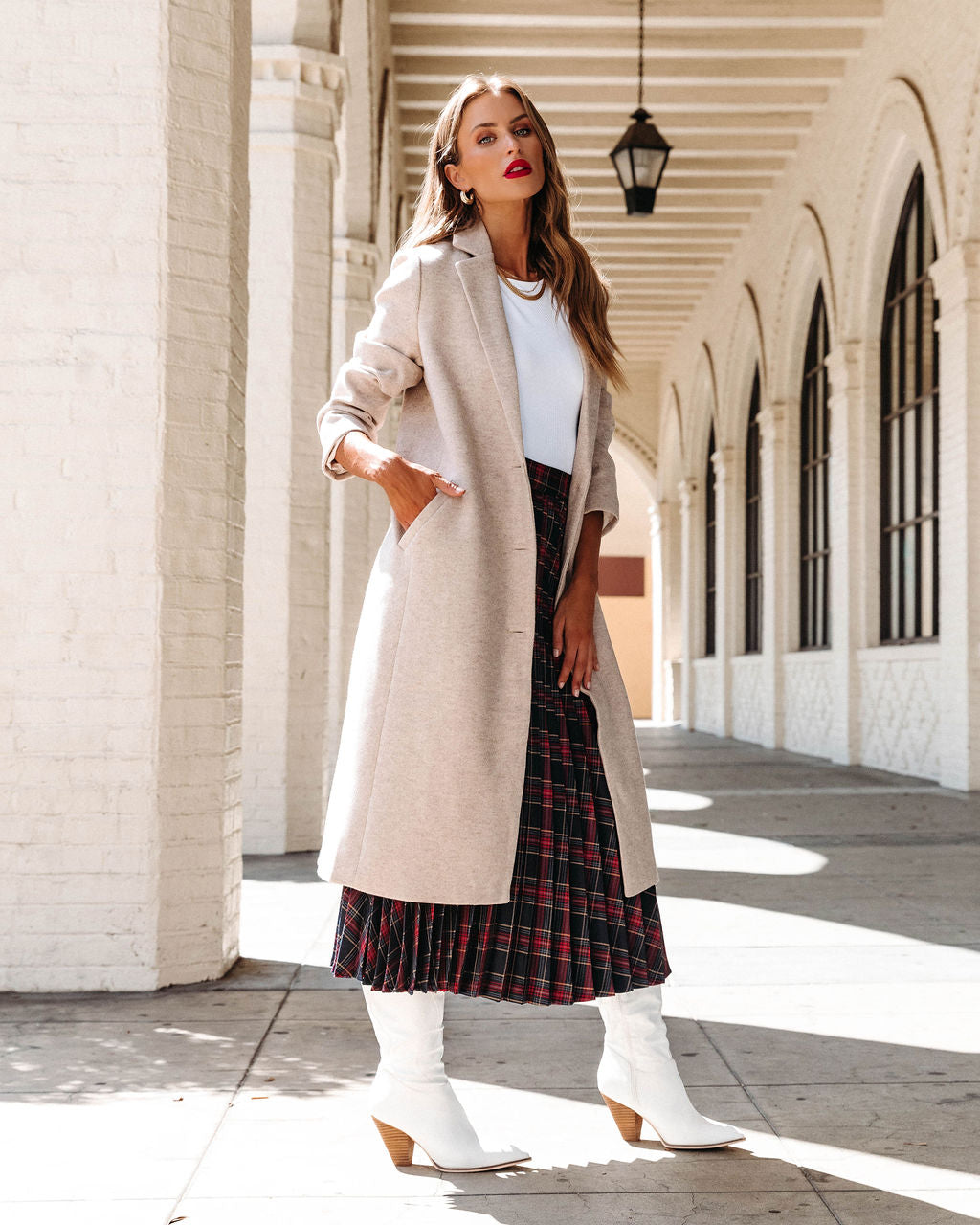 Breezy City Fall Pocketed Coat - Oatmeal