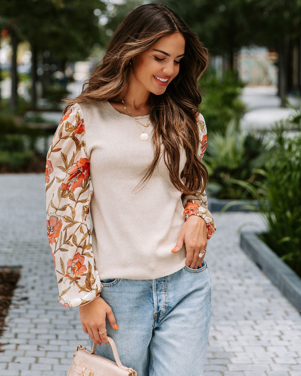 Blaire Knit Burnout Velvet Contrast Top