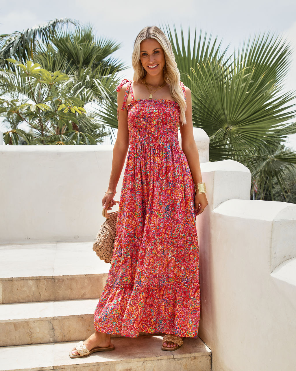 Presotto Printed Smocked Maxi Dress - FINAL SALE