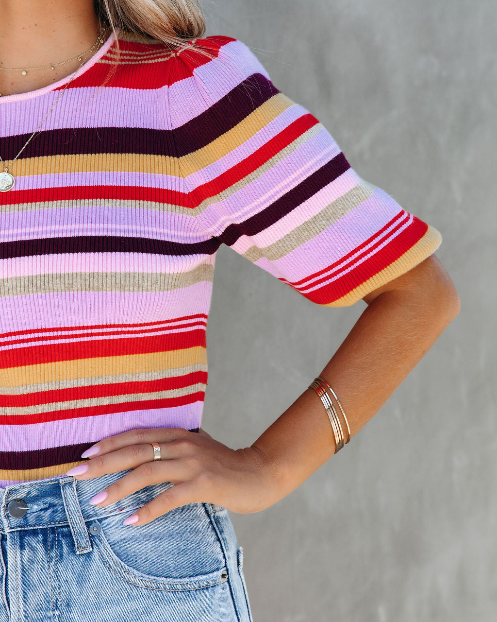 Farrah Striped Puff Sleeve Top - FINAL SALE