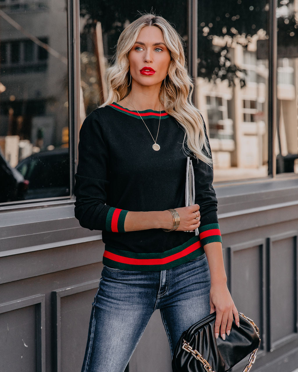 Brighton Cotton Blend Contrast Sweater