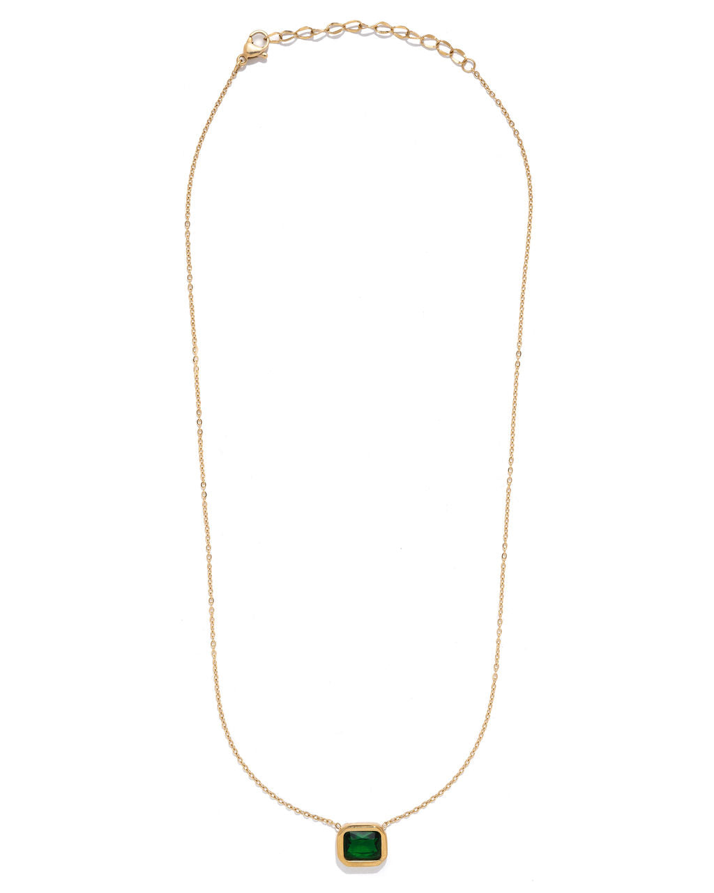 Set In Stone Crystal Necklace - Emerald