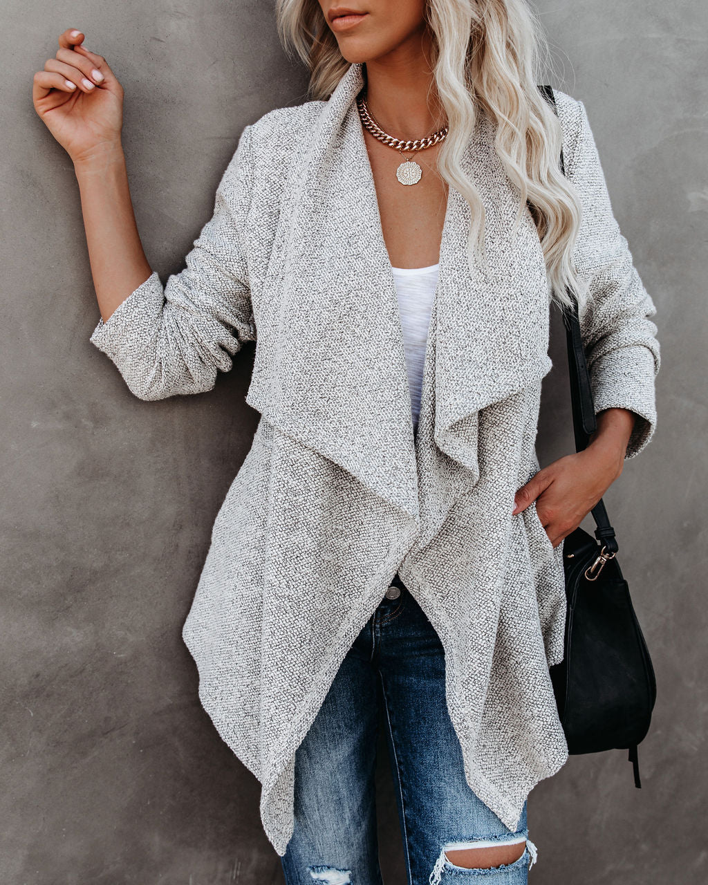 Harvard Pocketed Drape Coatigan