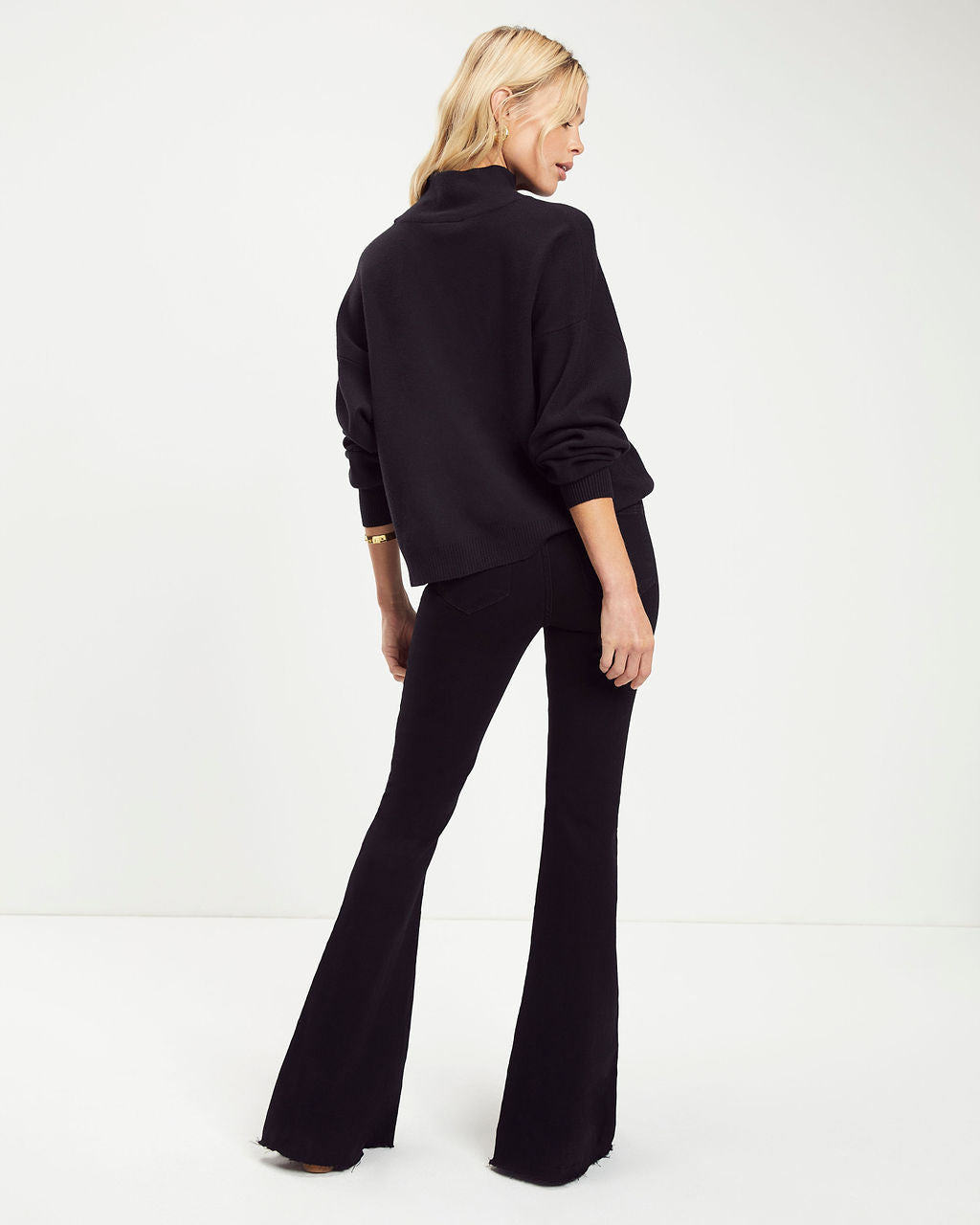 Parkin Mock Neck Knit Sweater - Black