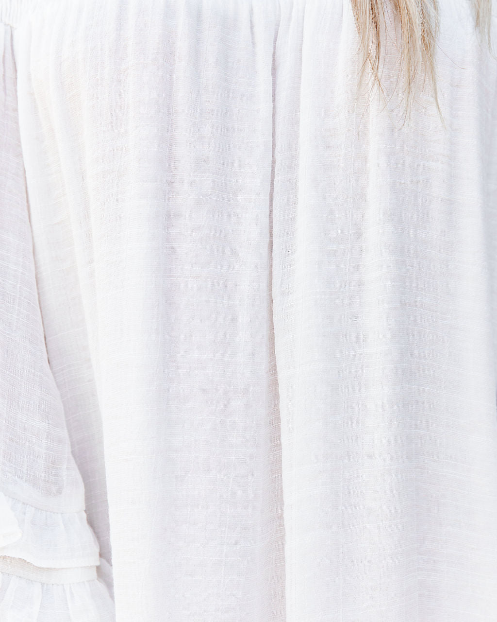 Waves Will Fade Pocketed Off The Shoulder Dress - Marshmallow - FINAL SALE