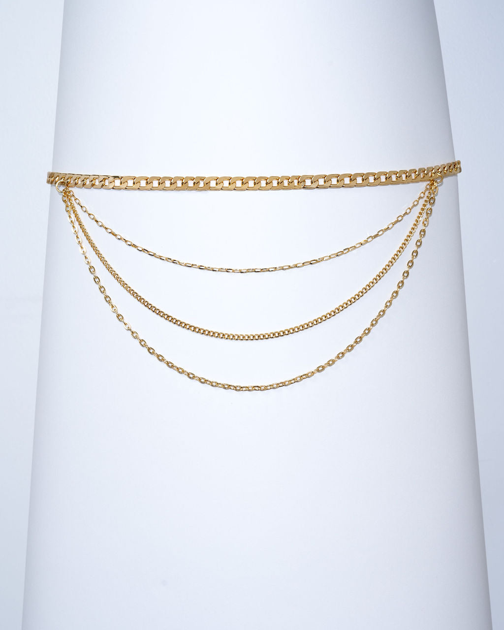 Shashi - Justina Layered Chain Belt - Gold