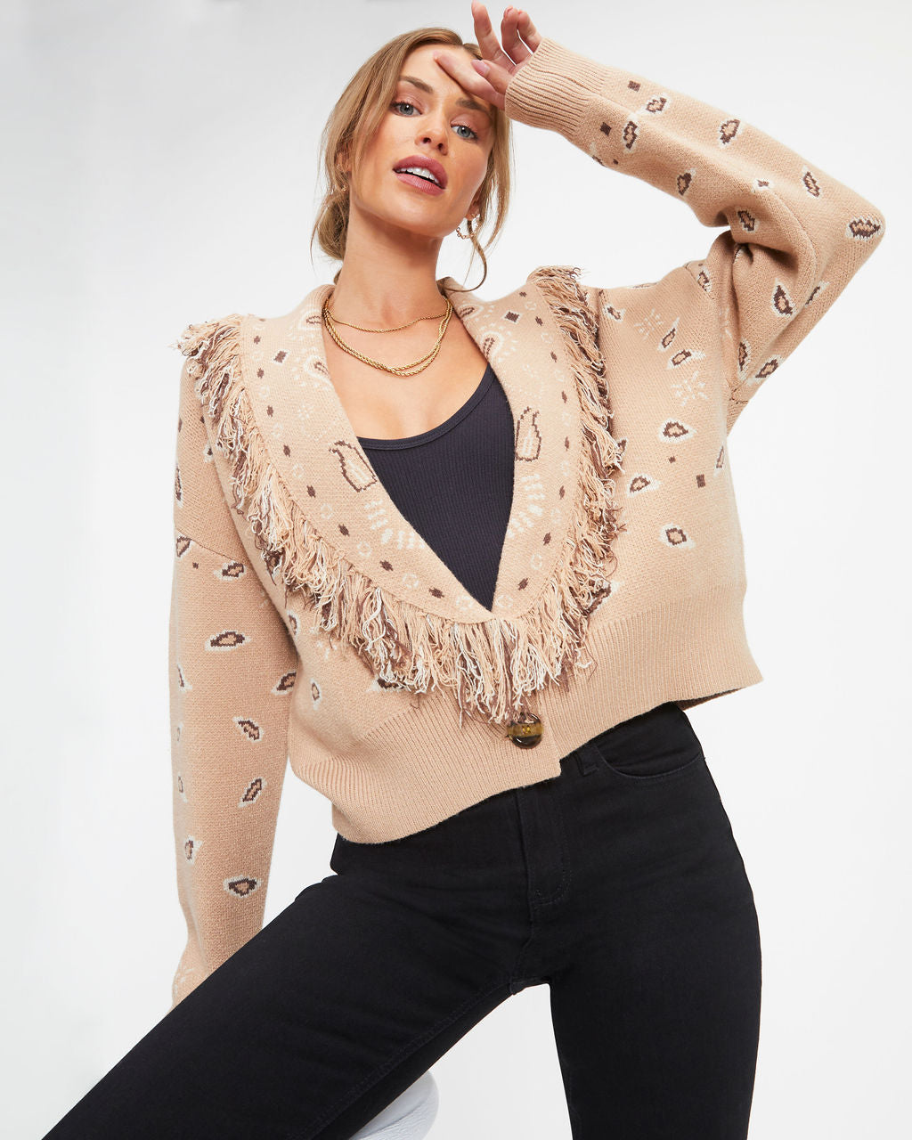 Wild Out Bandana Fringe Cardigan