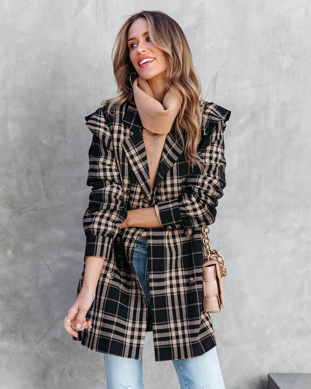 Matilda Plaid Lightweight Pocketed Jacket