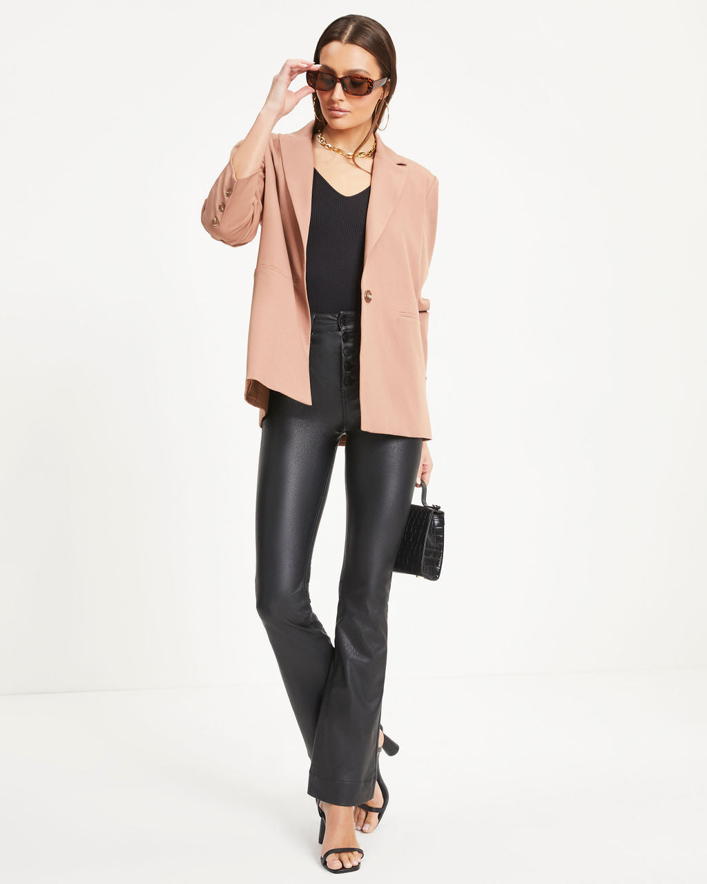 Aubrielle Pocketed Blazer - Camel