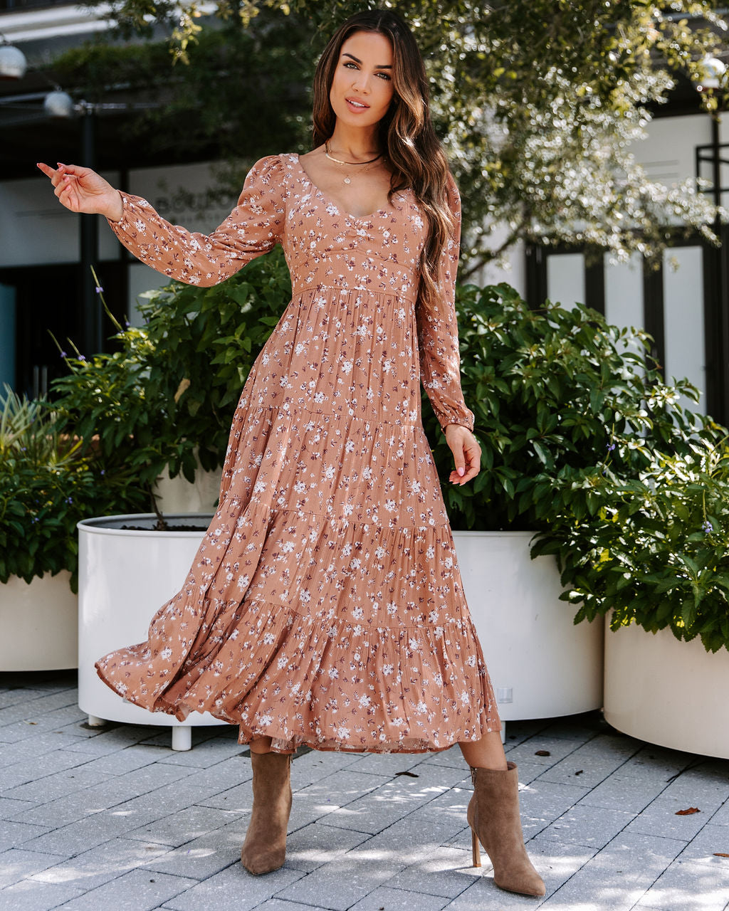 Wherever You Go Floral Midi Dress