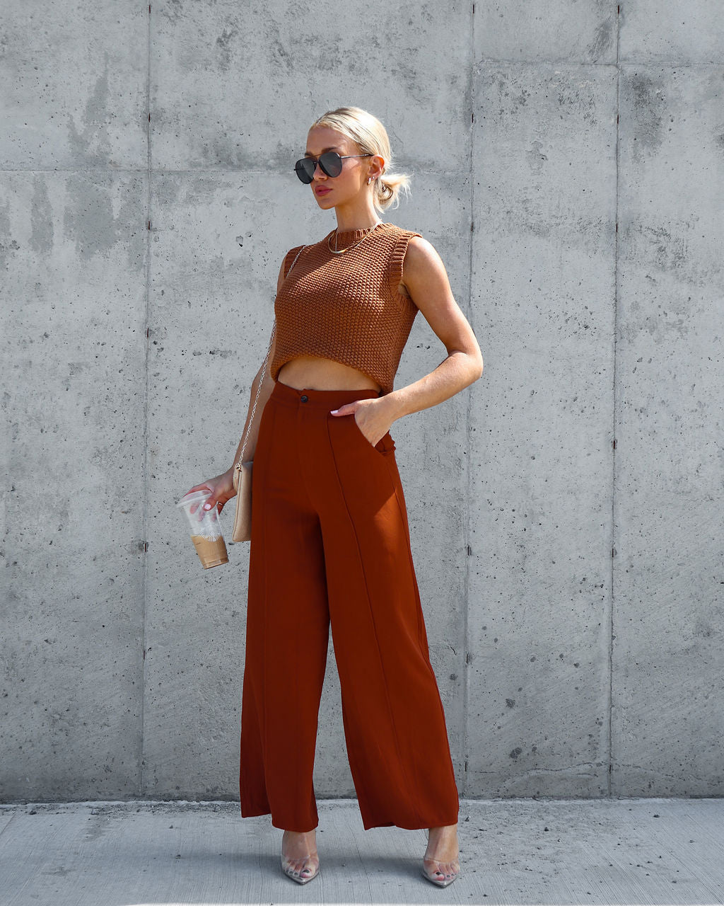 Need You Knit Cotton Top - Caramel