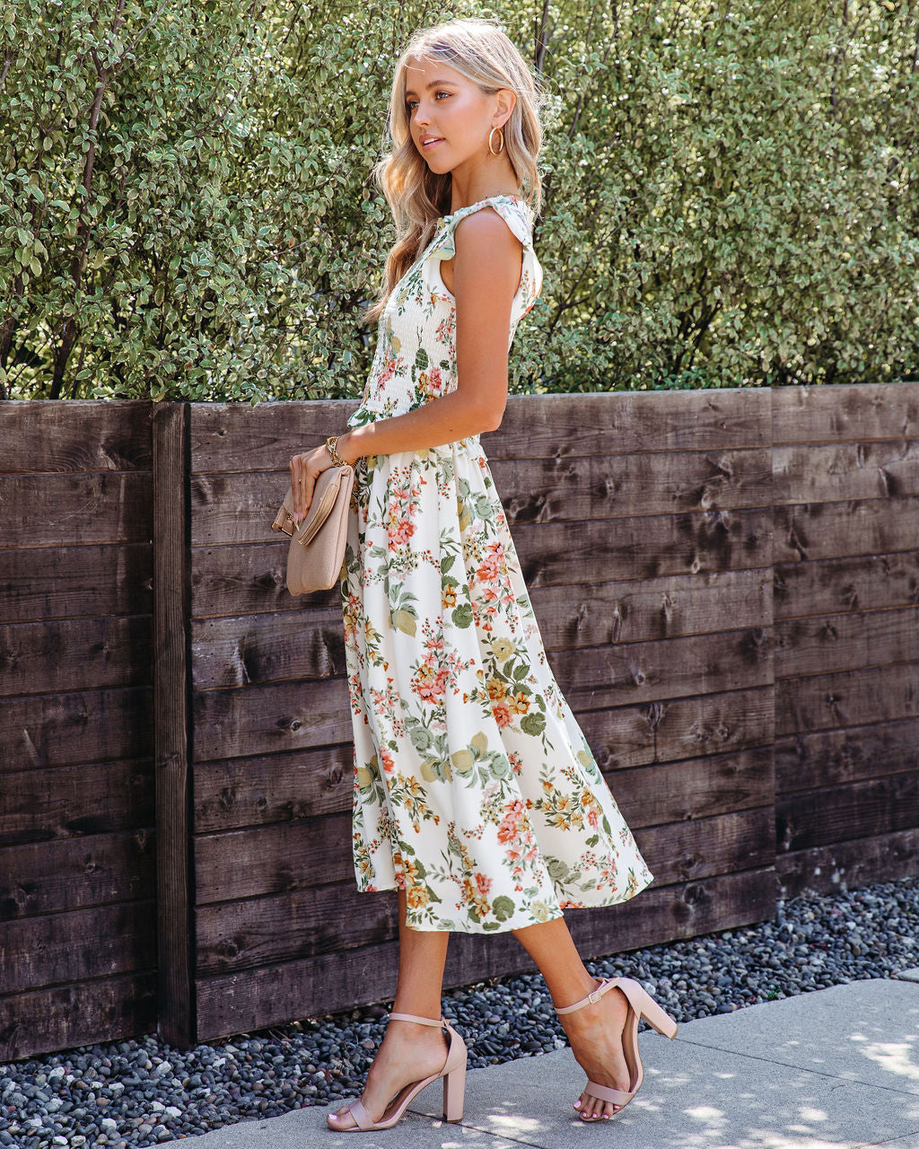 Lester Floral Smocked Midi Dress
