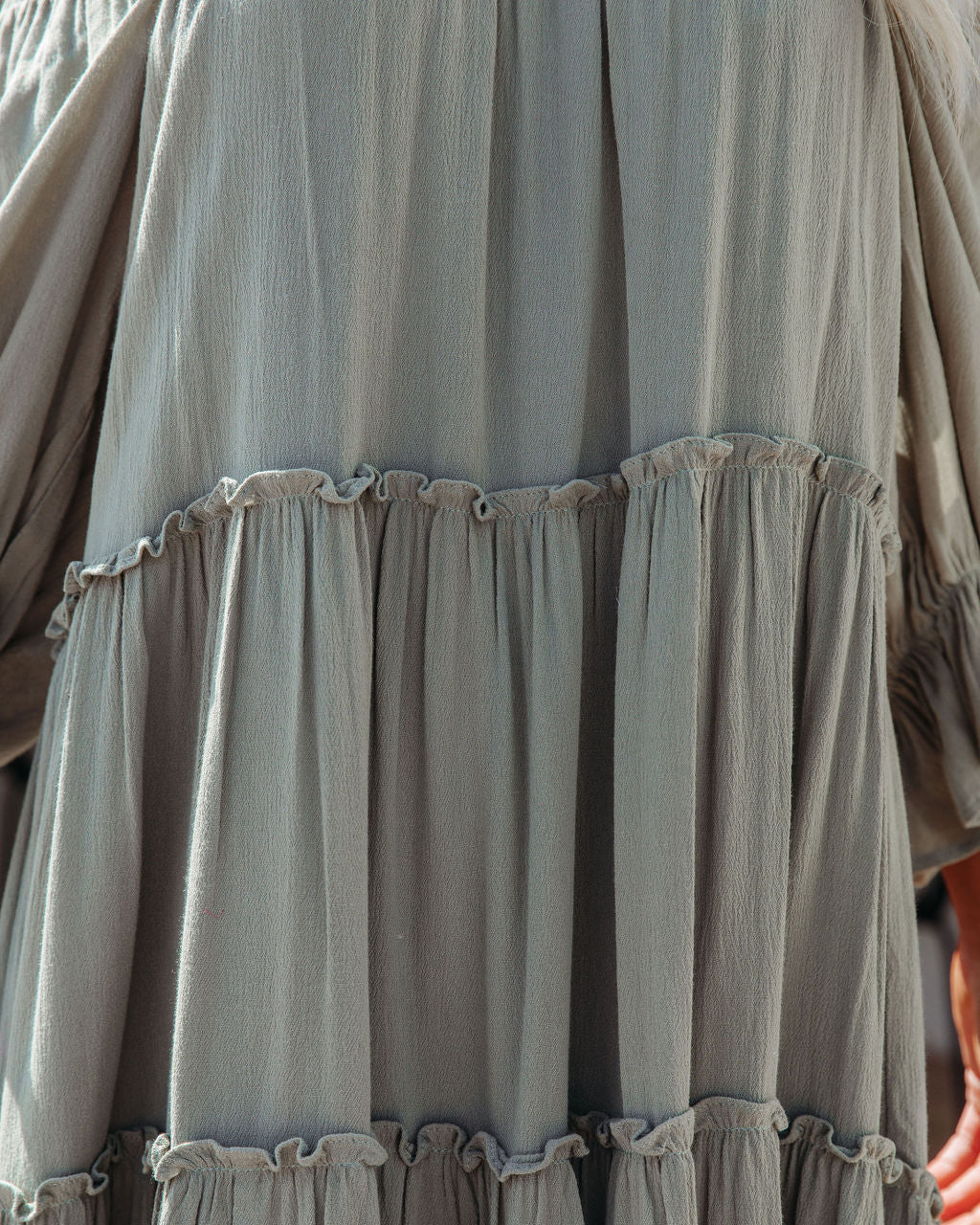 Samson Off The Shoulder Ruffle Tiered Dress - Sage - SALE