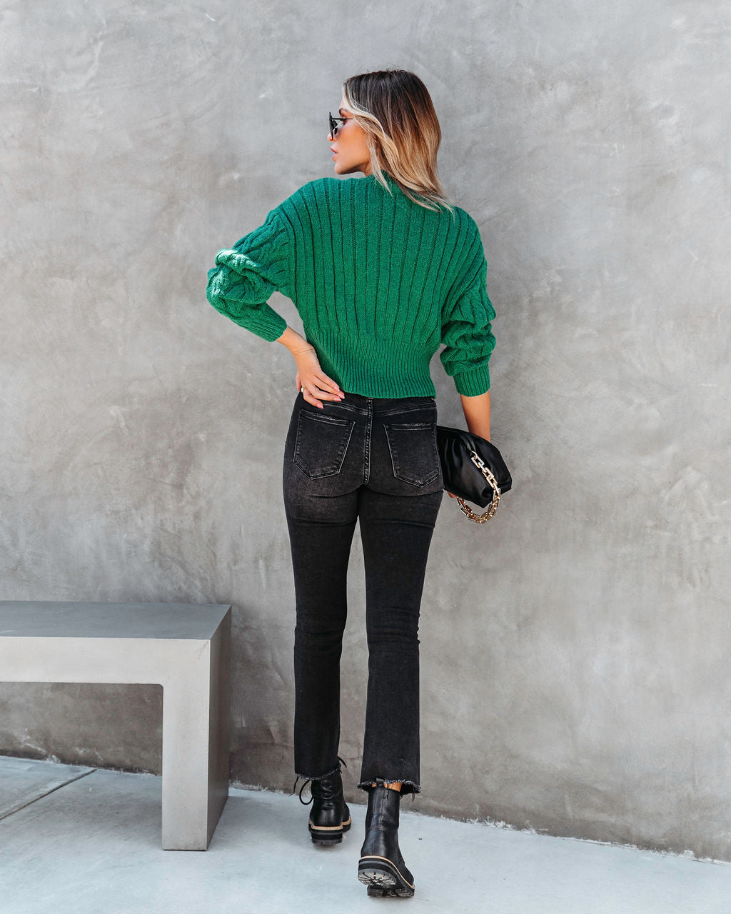 All In Good Fun Cable Knit Pullover Sweater - Emerald