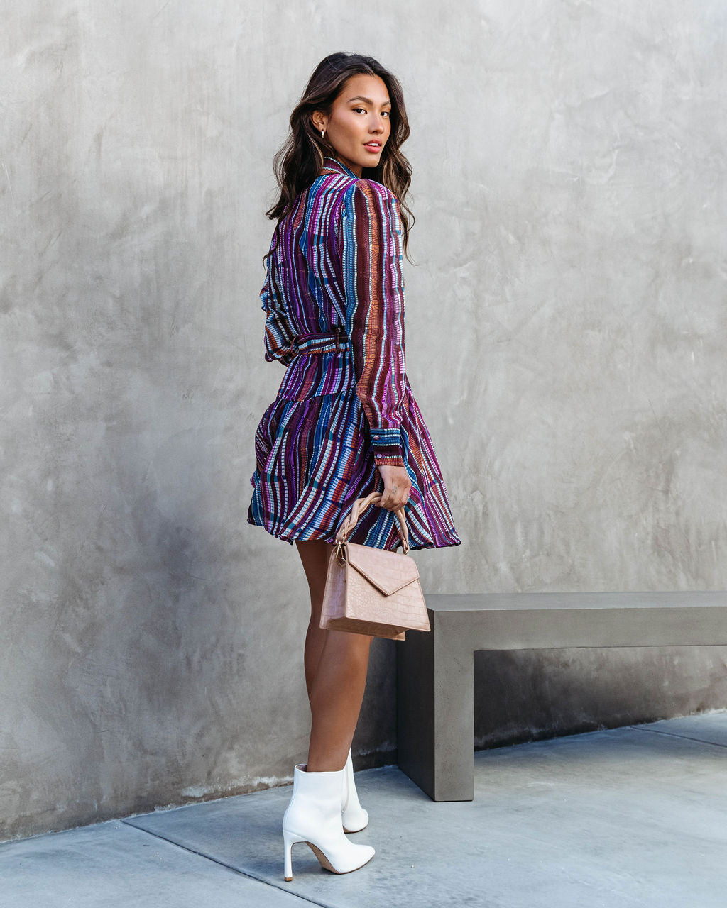 Keeps On Giving Printed Button Down Shirt Dress