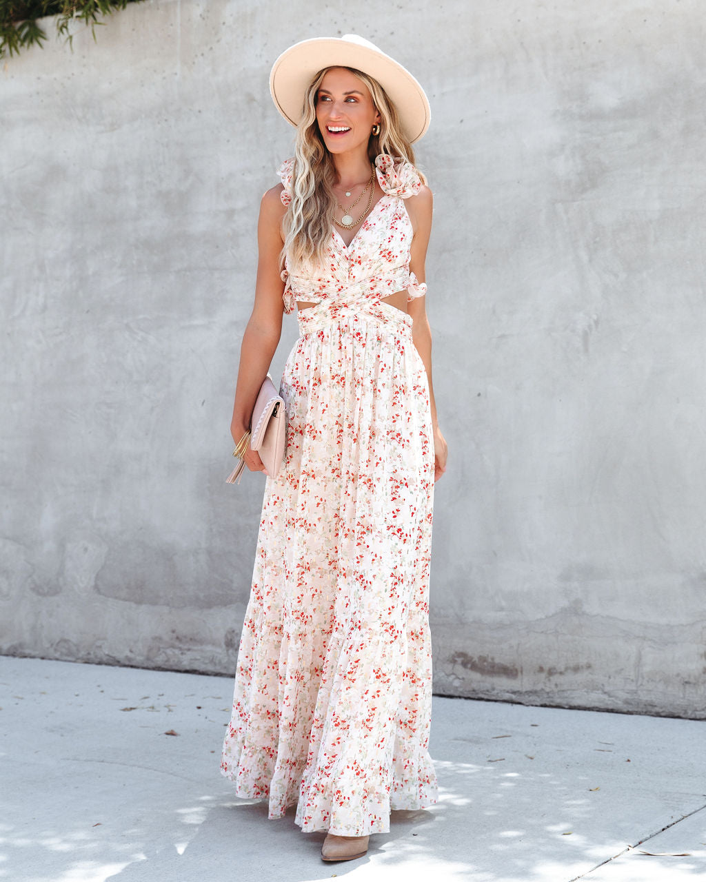 Hopelessly Devoted Floral Chiffon Maxi Dress - SALE