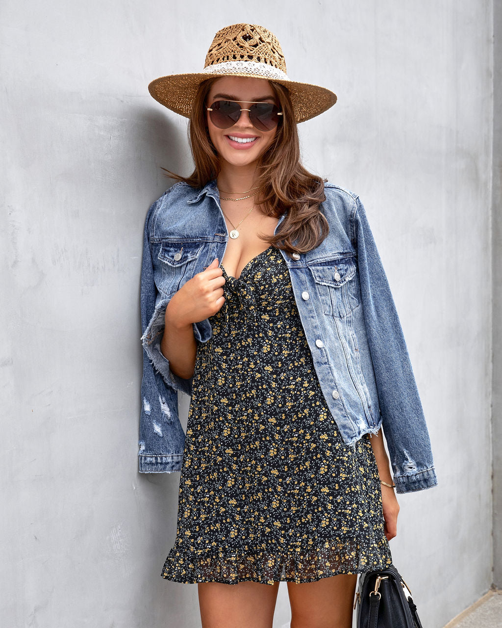 Sweetest Journey Floral Front Tie Mini Dress - FINAL SALE