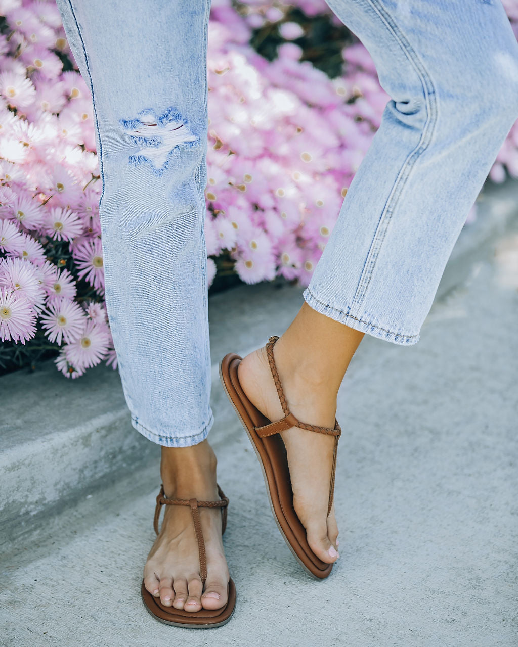 Lively Braided Sandal - Cognac - FINAL SALE