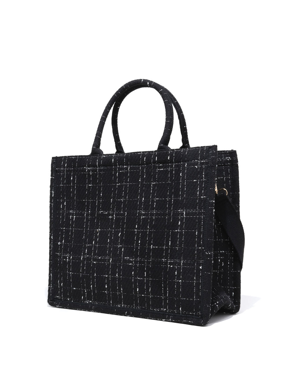Bonjour Coco Tweed Tote - Black