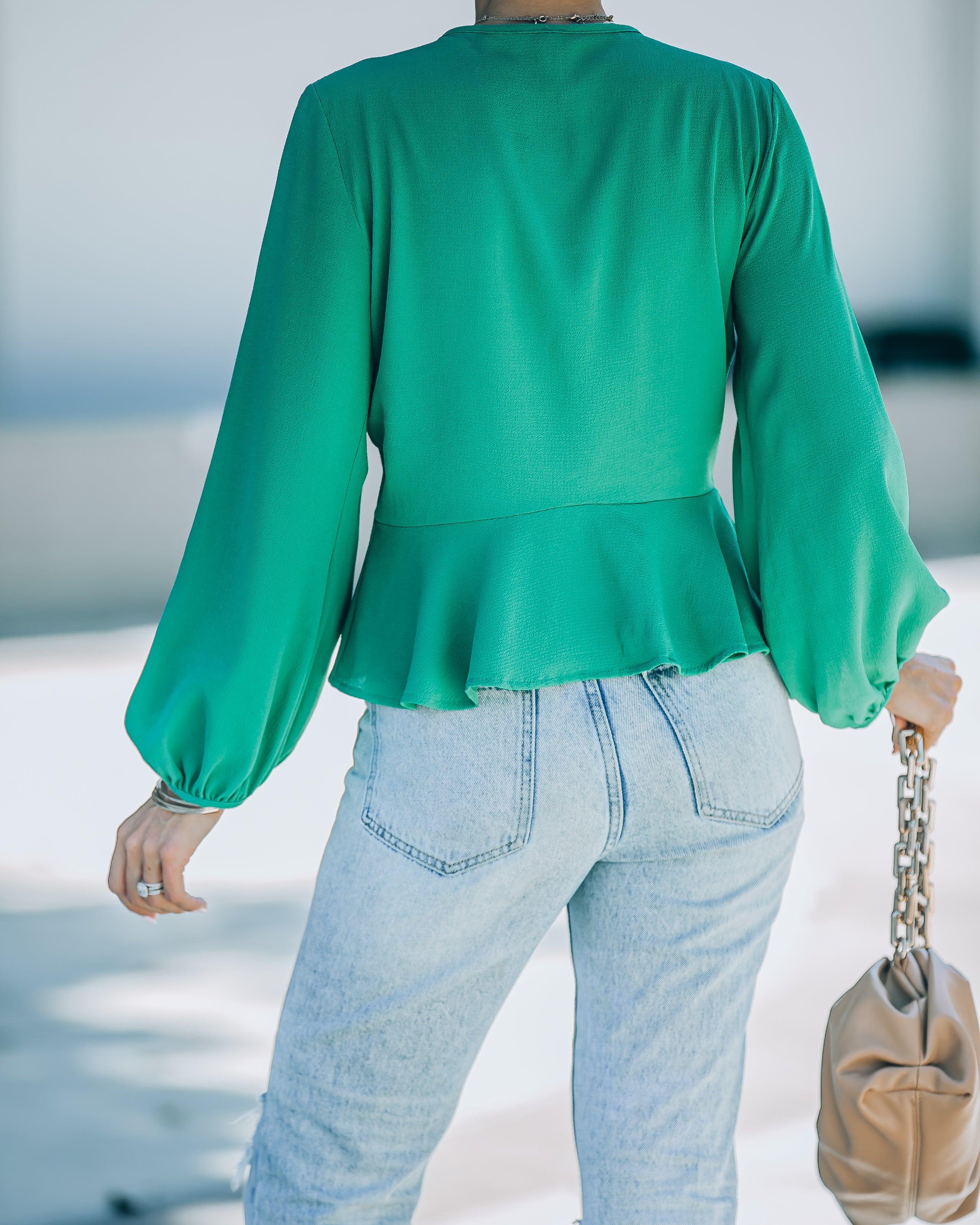 Erica Front Tie Top - Jade - FINAL SALE