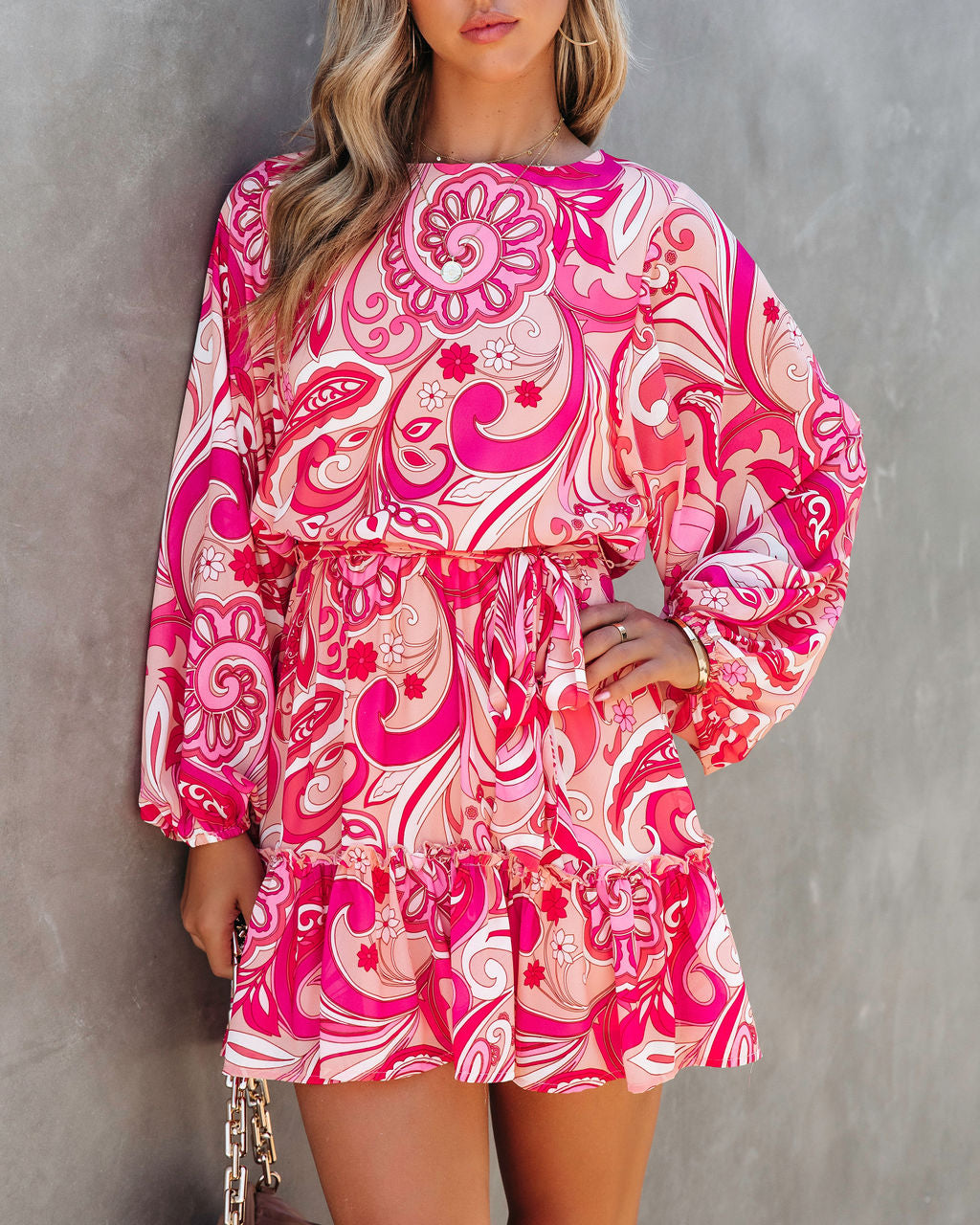 Mod Squad Printed Chiffon Mini Dress - SALE