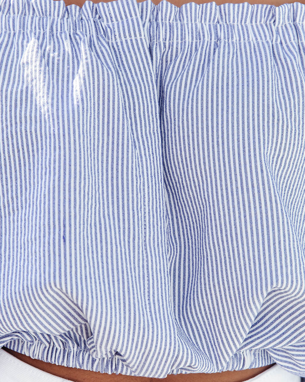 Toronto Striped Off The Shoulder Crop Top - FINAL SALE