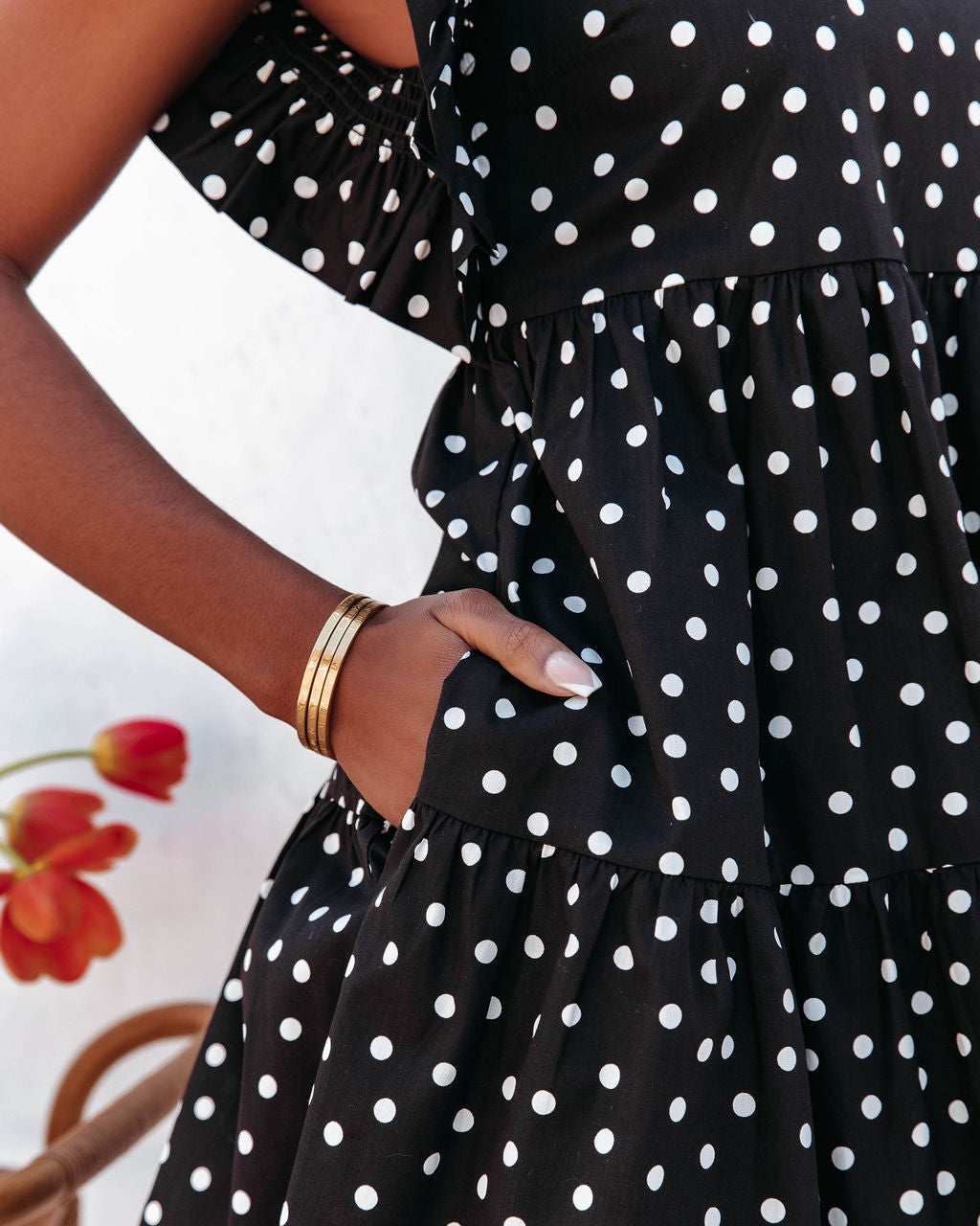 Spot On Polka Dot Pocketed Tiered Babydoll Mini Dress - FINAL SALE