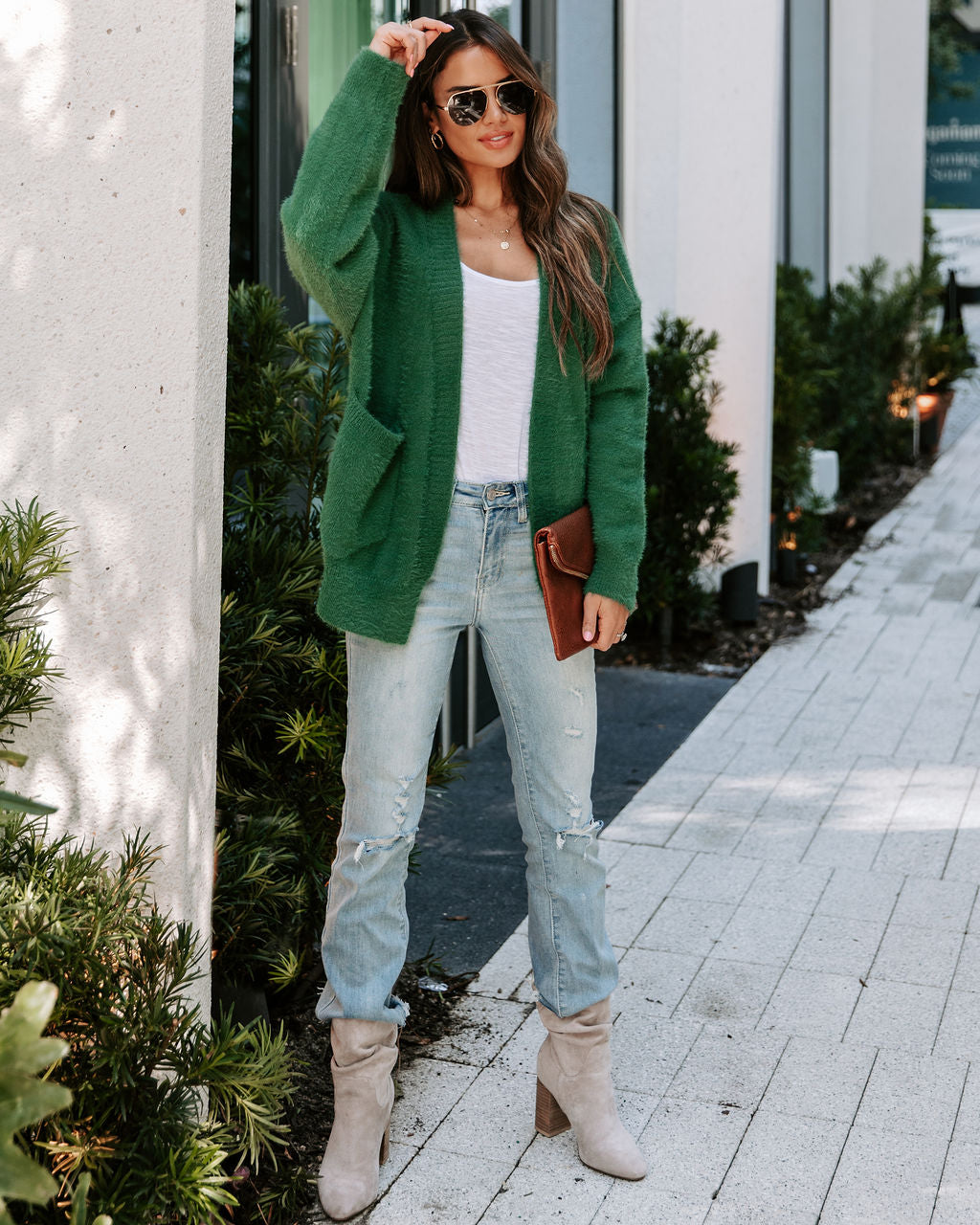 Unthinkable Cozy Days Pocketed Cardigan - Hunter Green