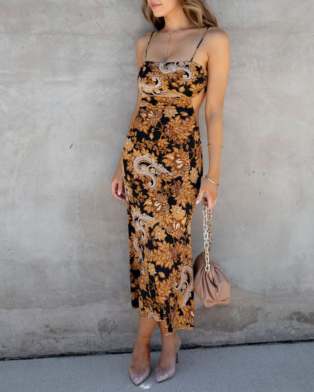 Montenegro Printed Cutout Midi Dress - FINAL SALE