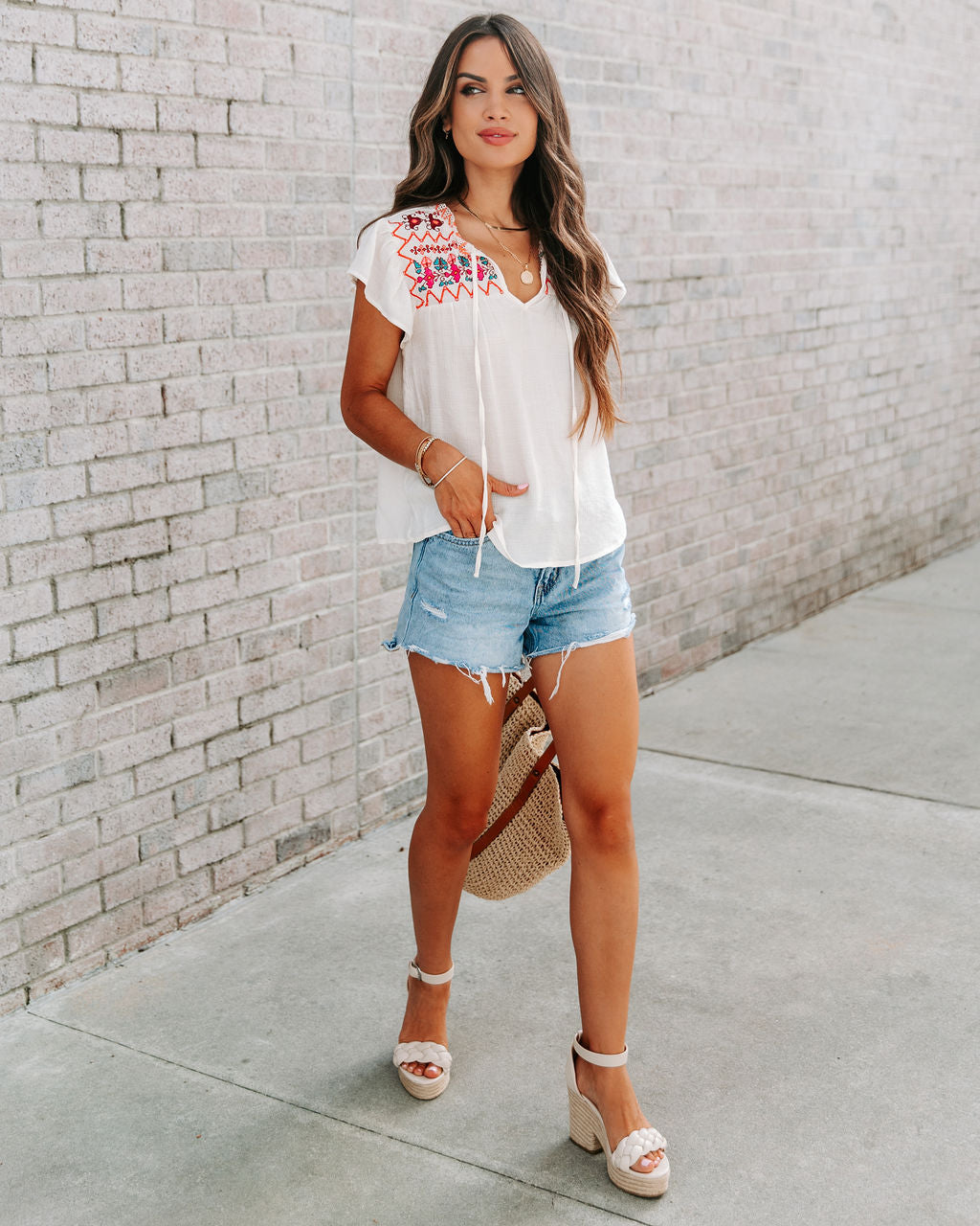 Buenaventura Embroidered Babydoll Top - FINAL SALE