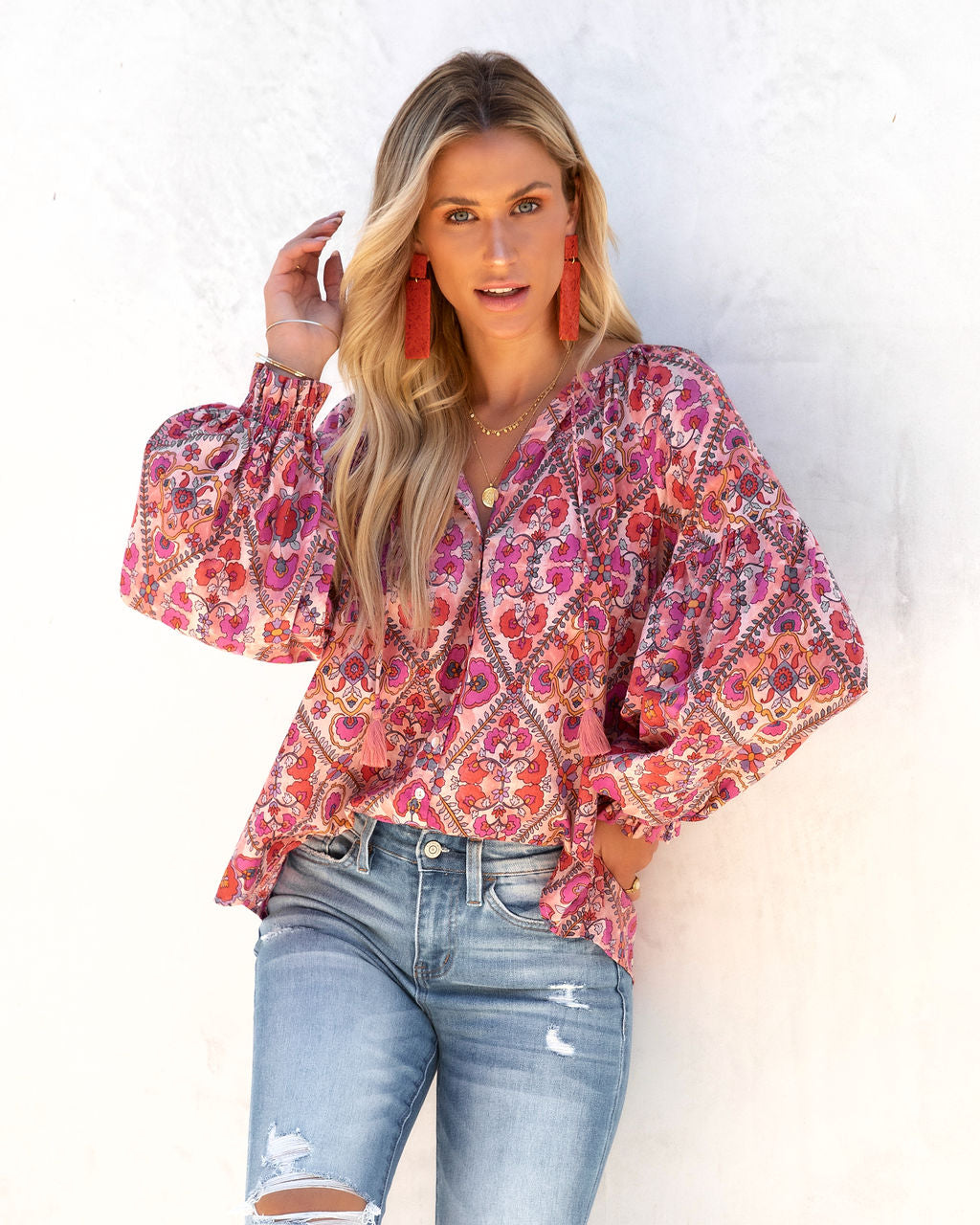 Magnolia Haven Cotton Tassel Tie Top - FINAL SALE