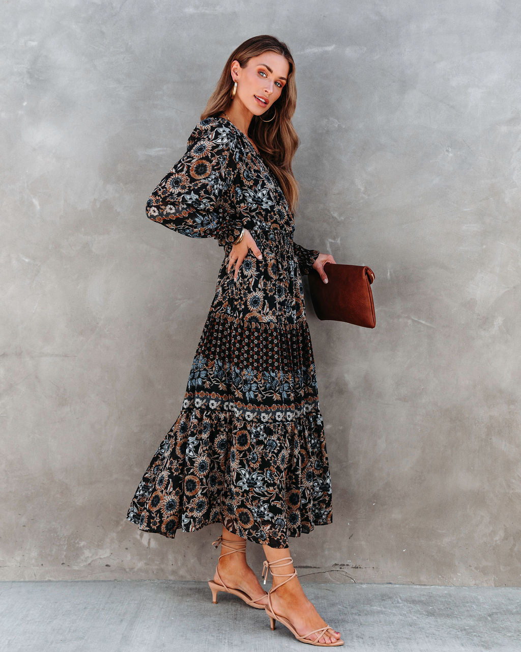 Gracie Printed Chiffon Midi Dress