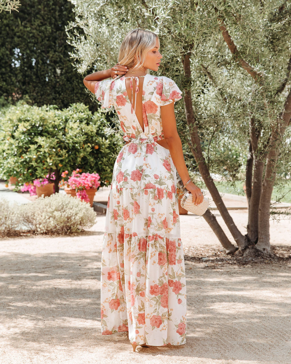 Moonlight Sonata Floral Cut Out Maxi Dress - FINAL SALE
