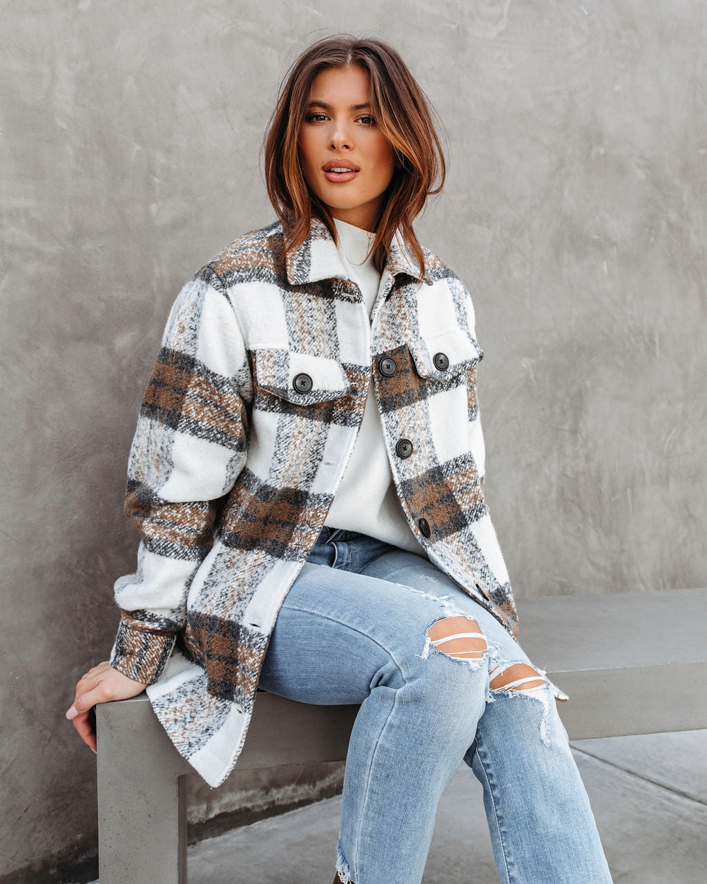 Chester Pocketed Plaid Jacket