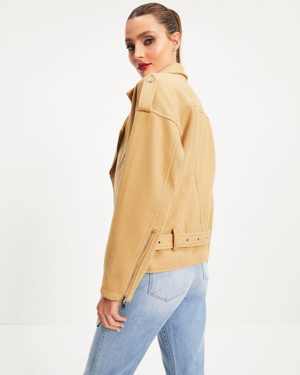 Harley Biker Pocketed Jacket - Camel