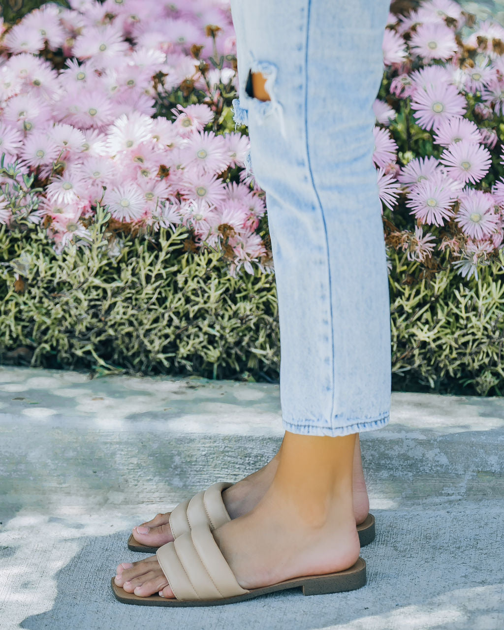Skye Padded Square Toe Sandal - Nude - FINAL SALE