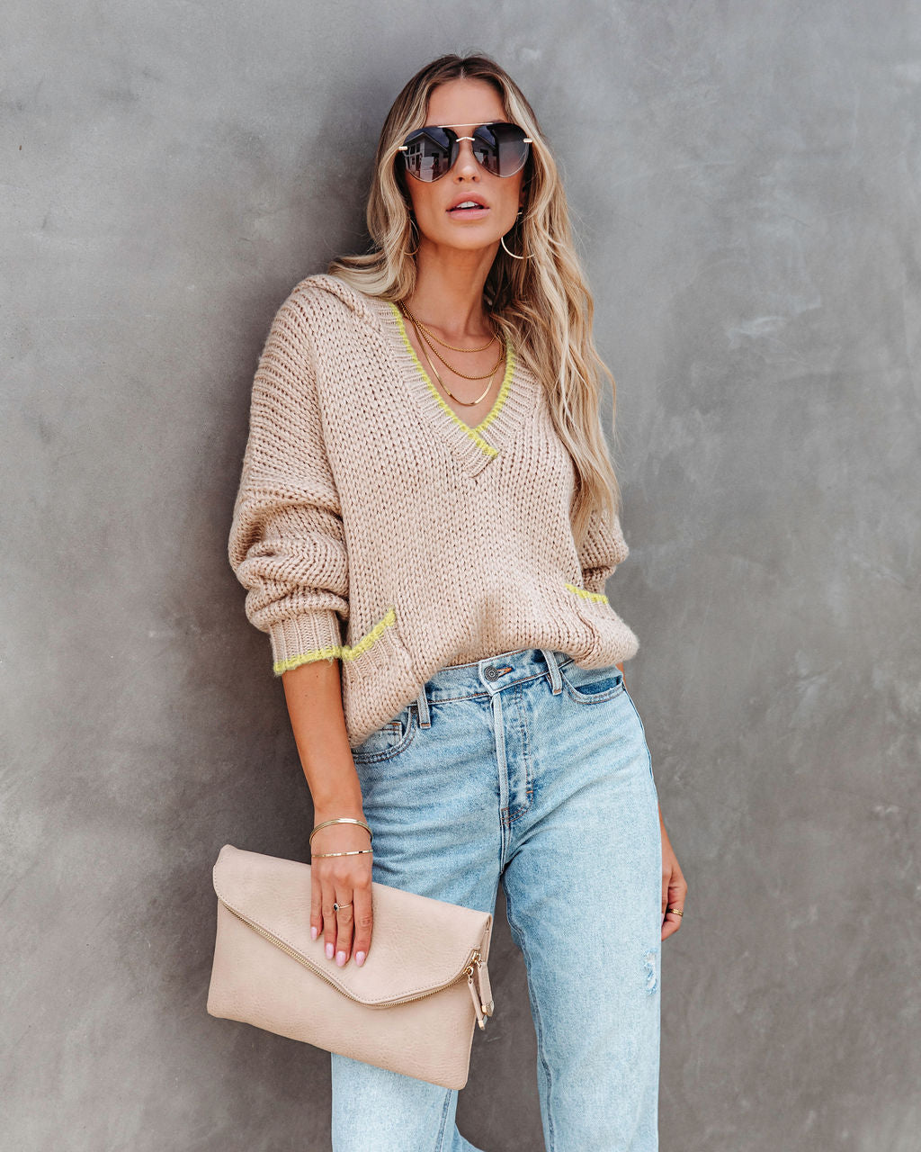 Cozy Fall Vibes Pocketed Hooded Knit Sweater - SALE