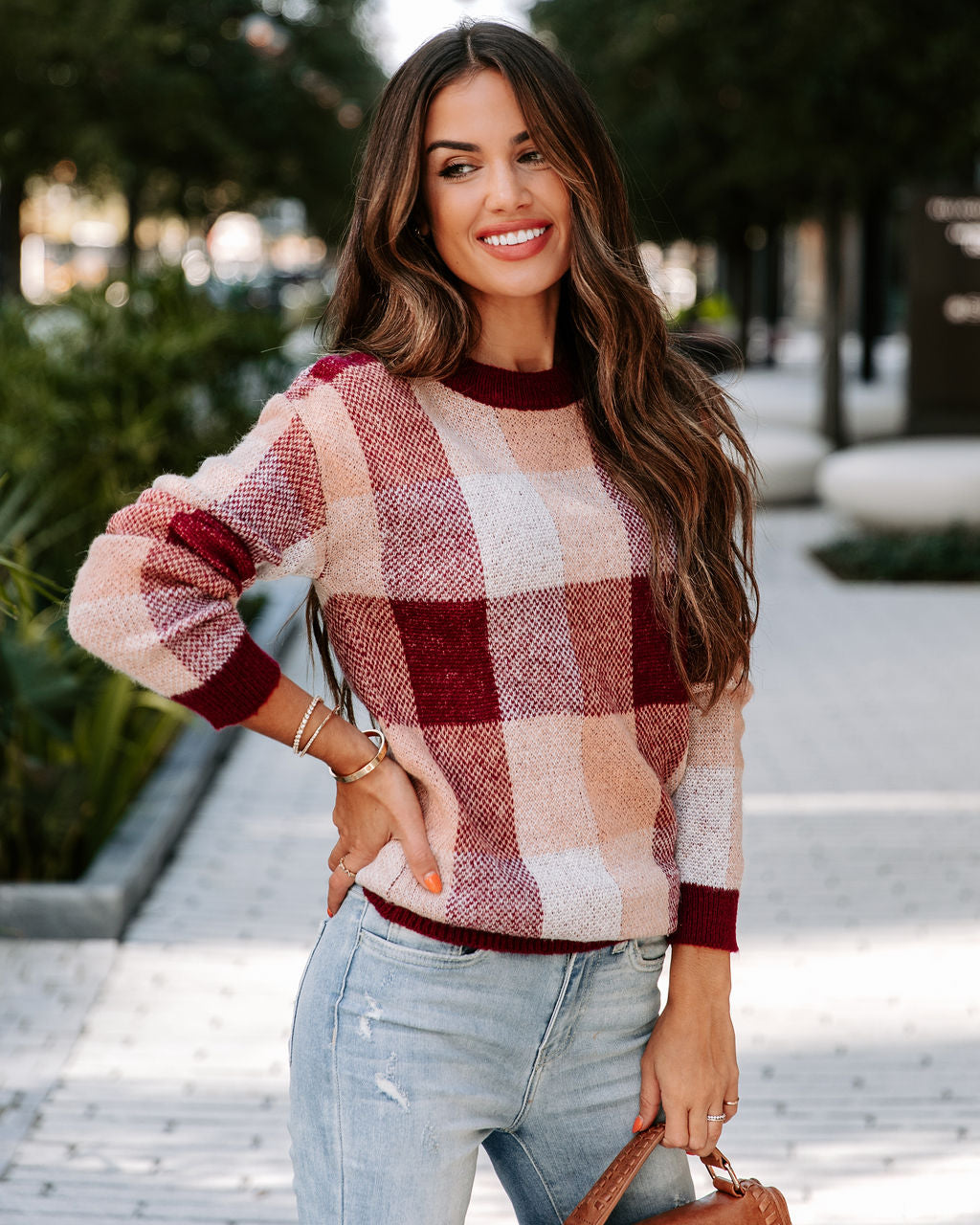 Apple Cider Fall Picnics Plaid Pullover Sweater