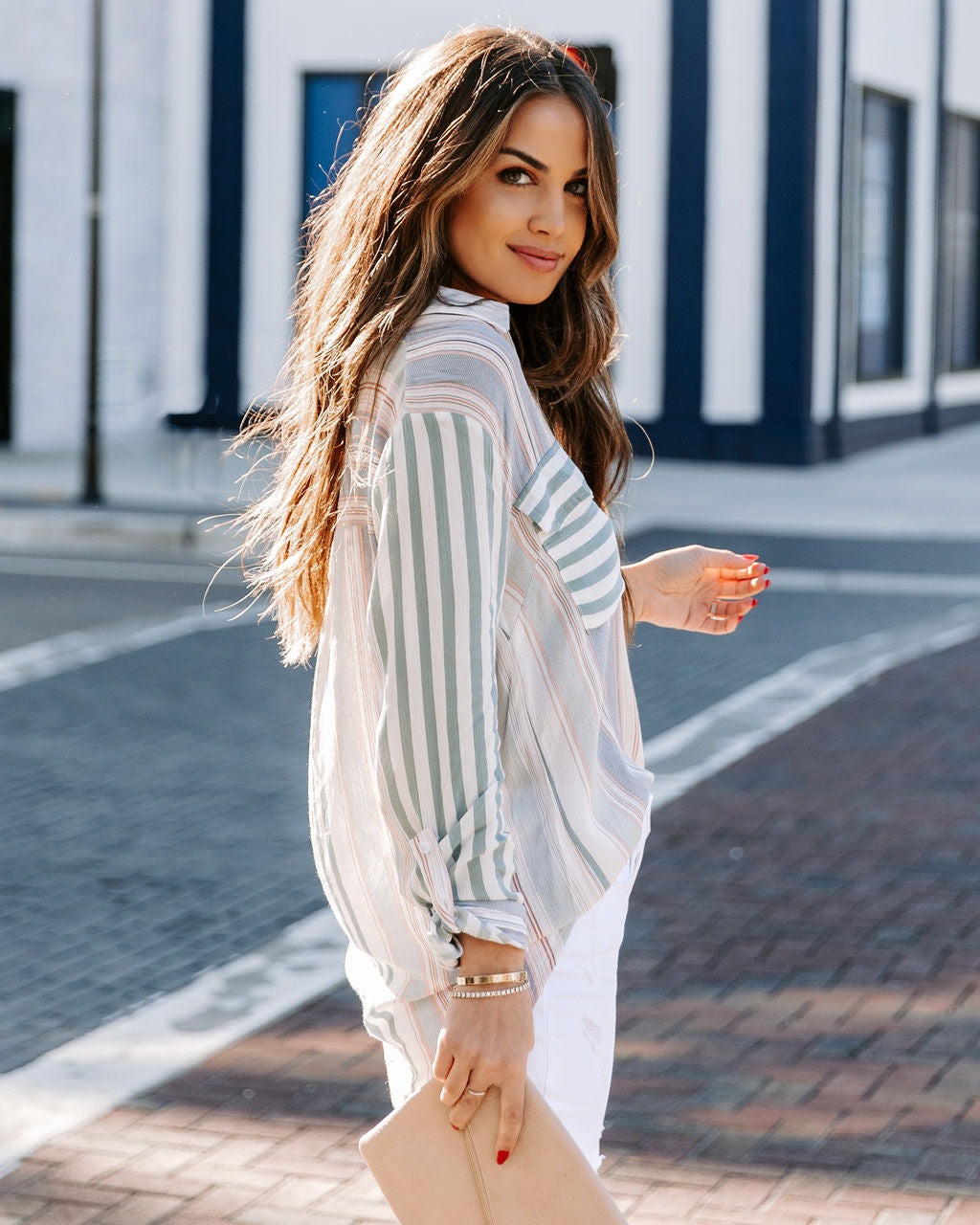 Cultivate Striped Button Down Top