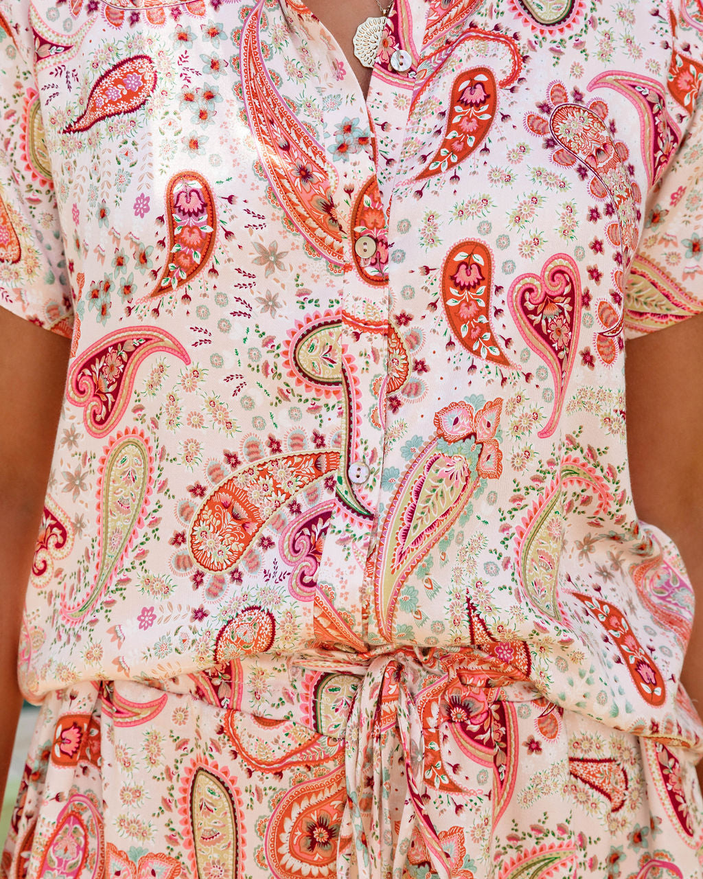 Fynn Paisley Button Down Top - FINAL SALE