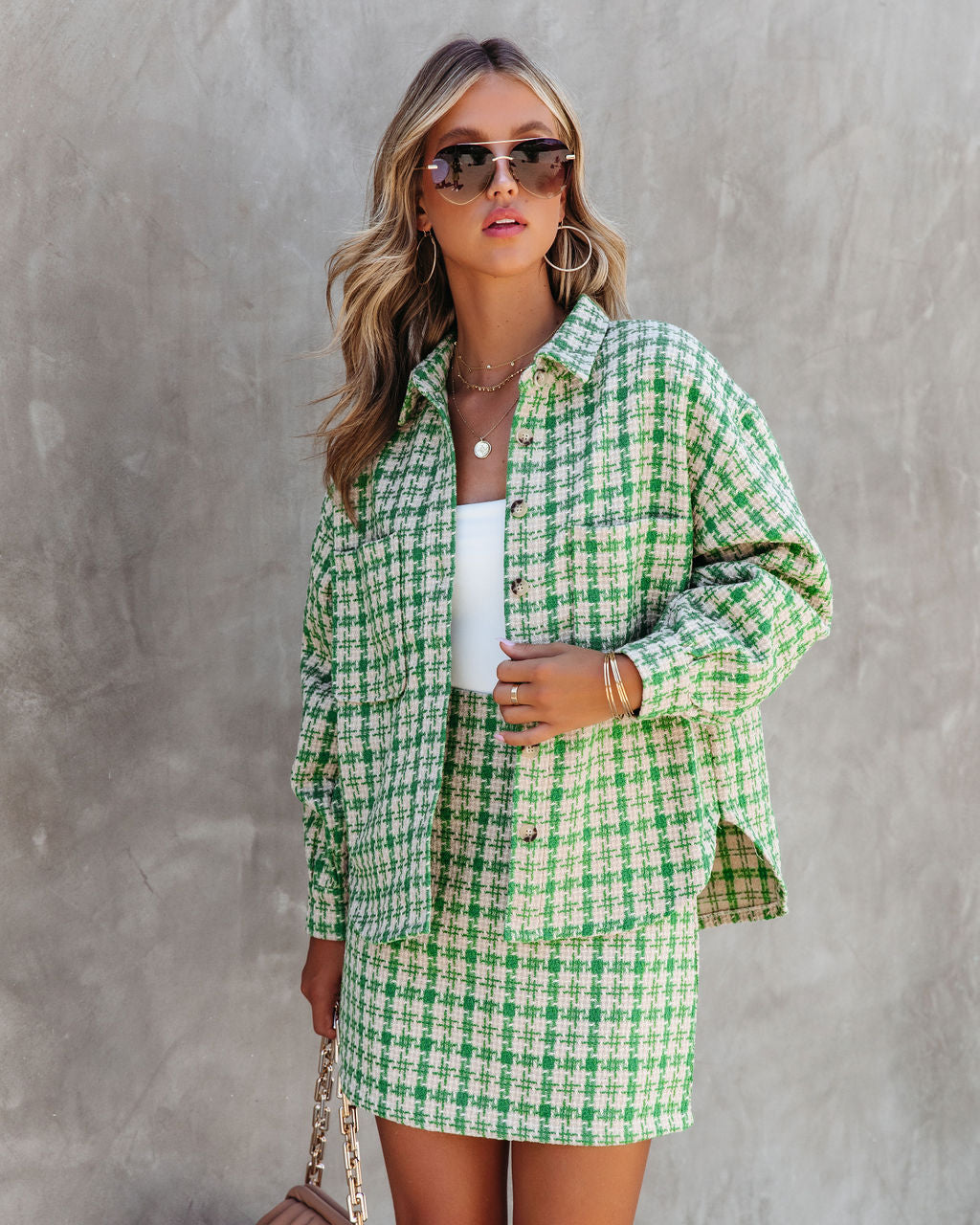 Jackie Houndstooth Lightweight Tweed Jacket - SALE