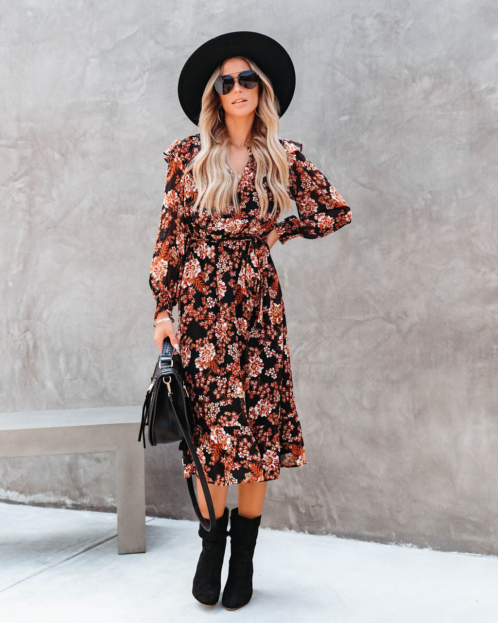 Saffron Floral Midi Dress