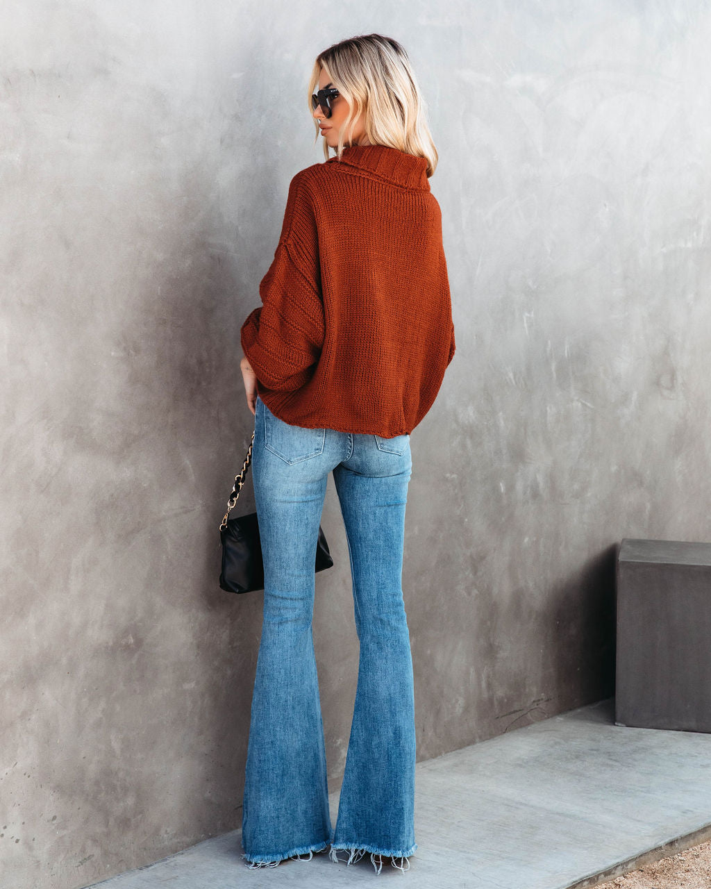 Sanderson Knit Turtleneck Pullover Sweater - Rust - SALE