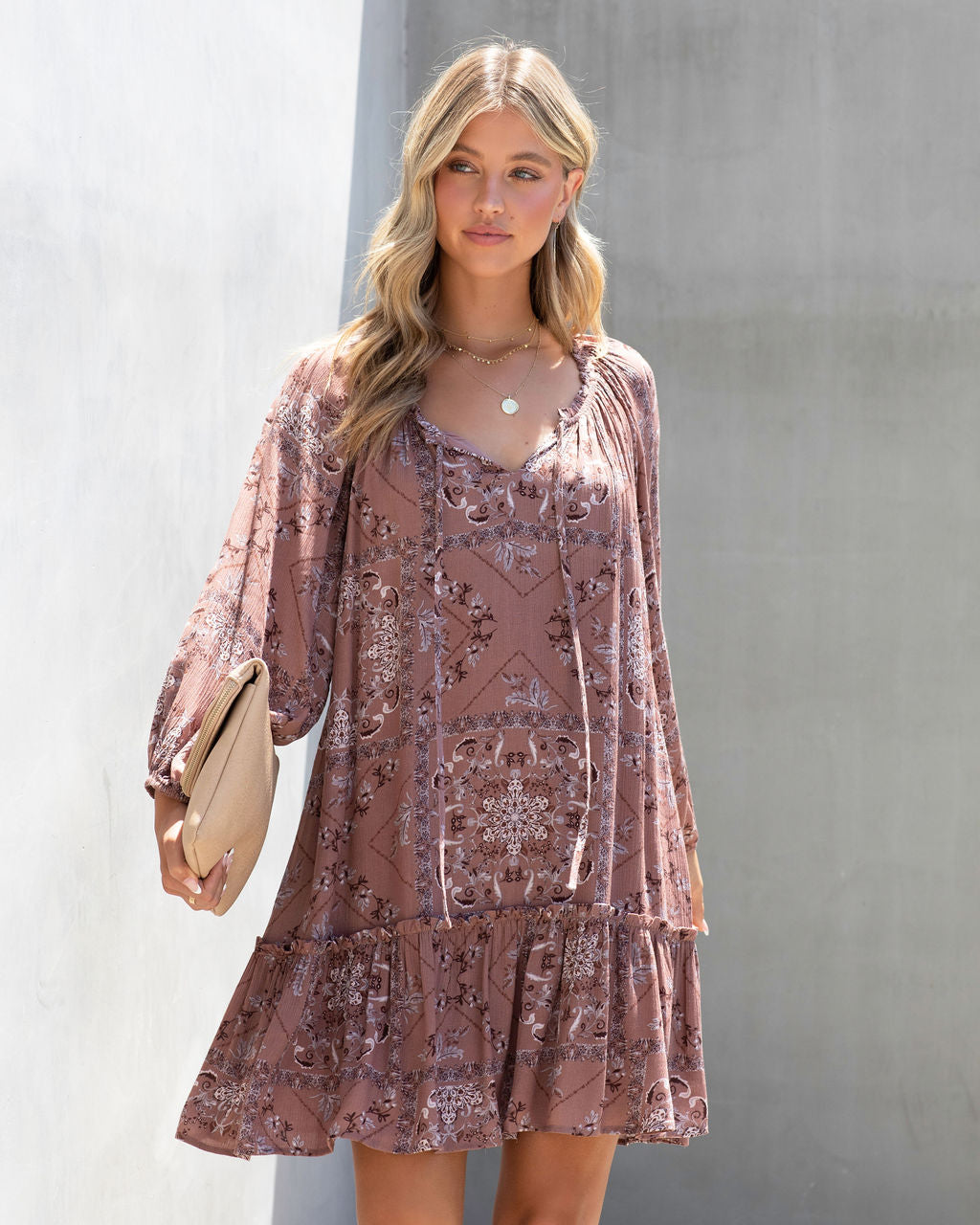 Charly Printed Babydoll Dress