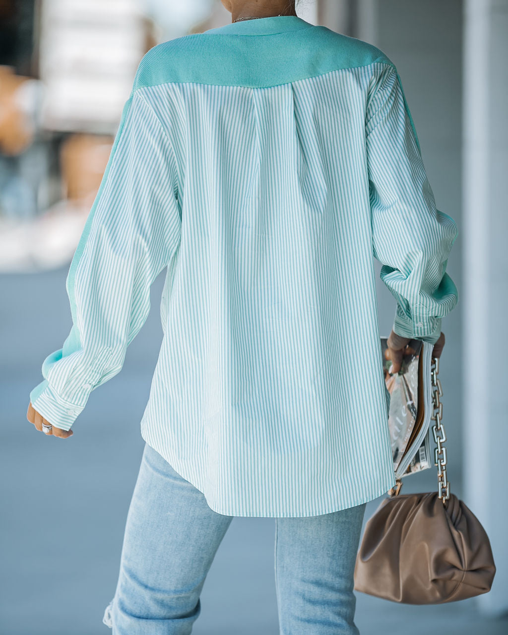 Making Moves Contrast Knit Cardigan - Mint - SALE