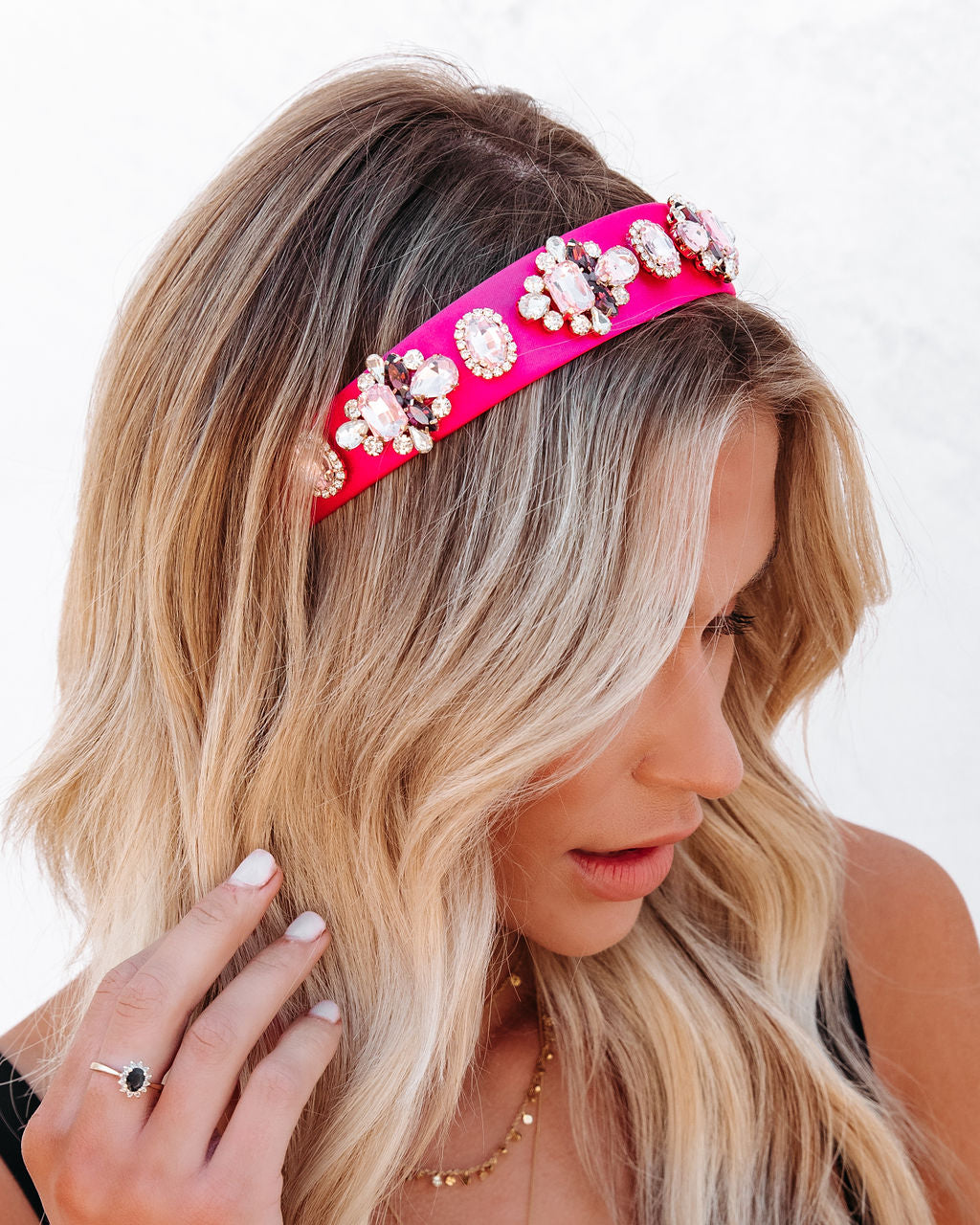 Chloe Crystal Headband - Pink - FINAL SALE